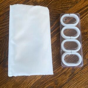 White shower curtain